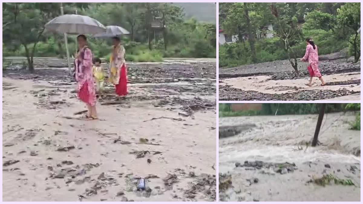 डोईवाला में तेज बहाव से बहा अस्थायी पुल, कई गांवों का संपर्क टूटा
