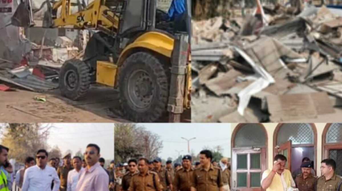  रुद्रपुर में नेशनल हाइवे 87 किनारे स्थित लोहिया मार्केट से अतिक्रमण हटाने को लेकर हुआ बवाल