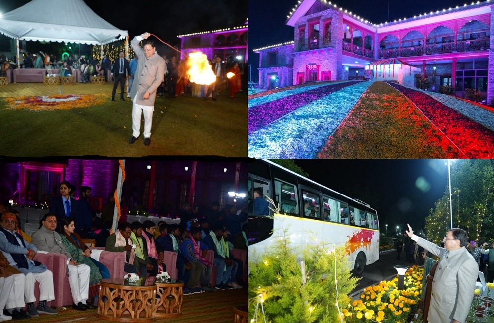 ‘सीएम धामी ने मुख्यमंत्री आवास में श्रमिकों के संग मनाई इगास, रेट माइनर्स और श्रमिको को दी धनराशि’