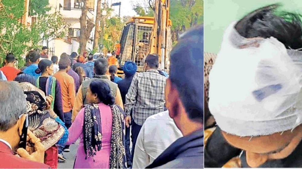 देहरादून में अतिक्रमण की जांच करने पहुंची नगर निगम की टीम के सामने जाखन के अंसल ग्रीन वैली में दो पक्षों में विवाद: