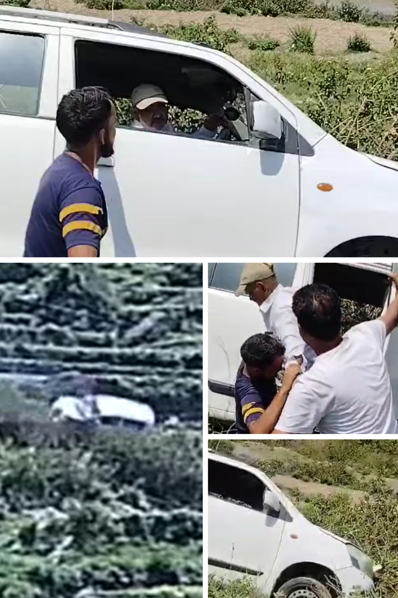 लाइव एक्सीडेंट: सीसीटीवी में देखी कार गिरते हुए, समयसूचकता से बचाई गई एक जान