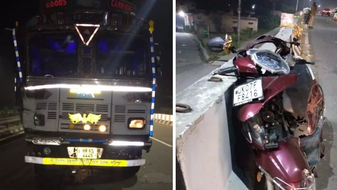 उत्तराखंड: हरिद्वार में स्कूटी सवार दो युवकों को ट्रक ने कुचला, मौके पर एक युवक की मौत.