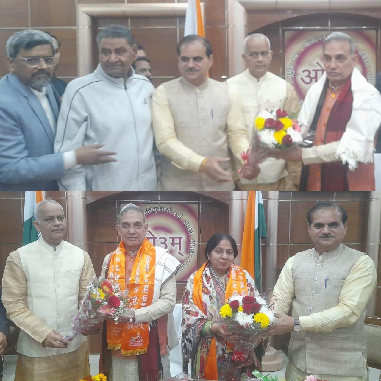 नवनियुक्त कुलाधिपति का स्वागत व अभिनन्दन किया