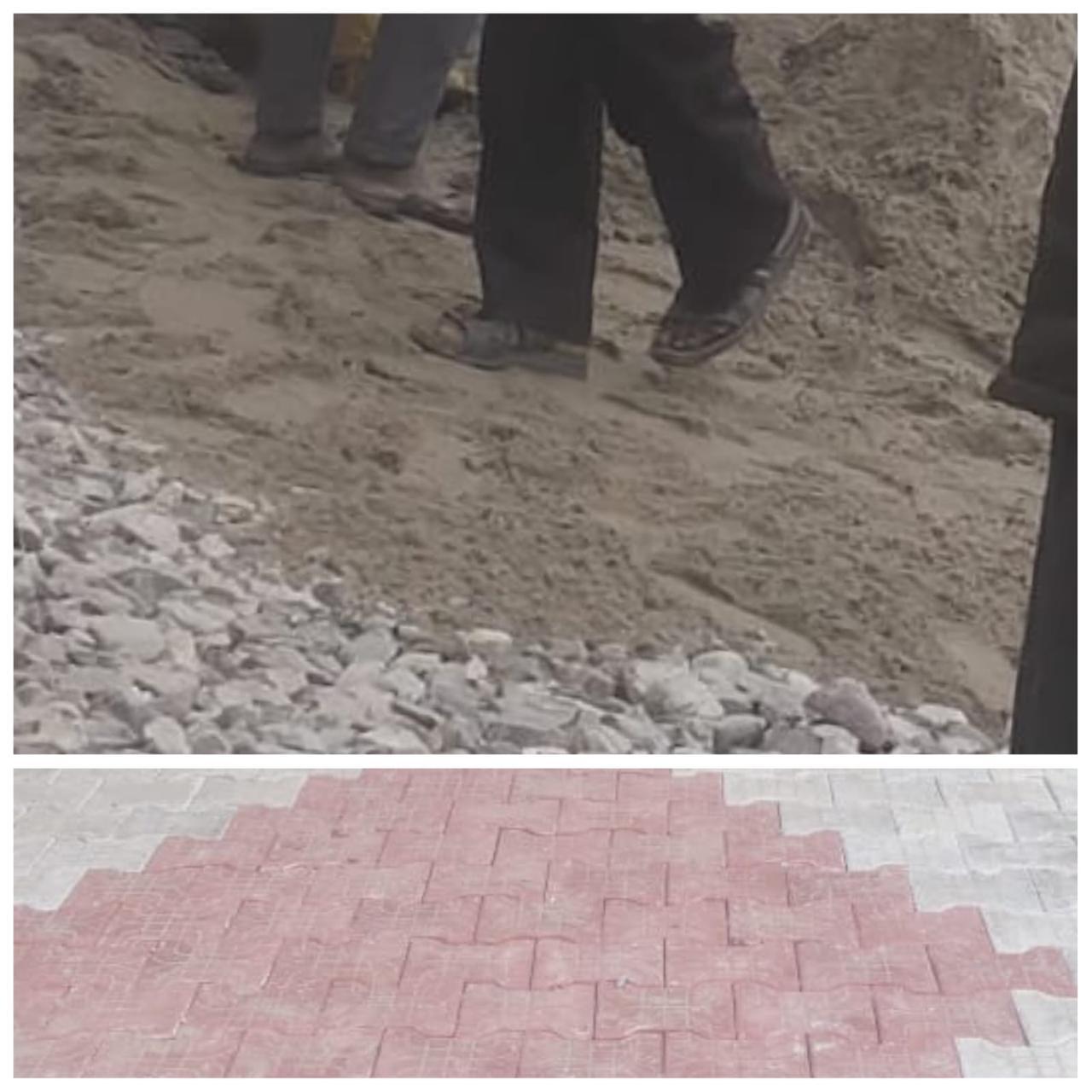टिहरी विस्थापित कालोनी के गली में इंटरलॉकिंग टाइल्स का निर्माण रानीपुर विधायक फंड से
