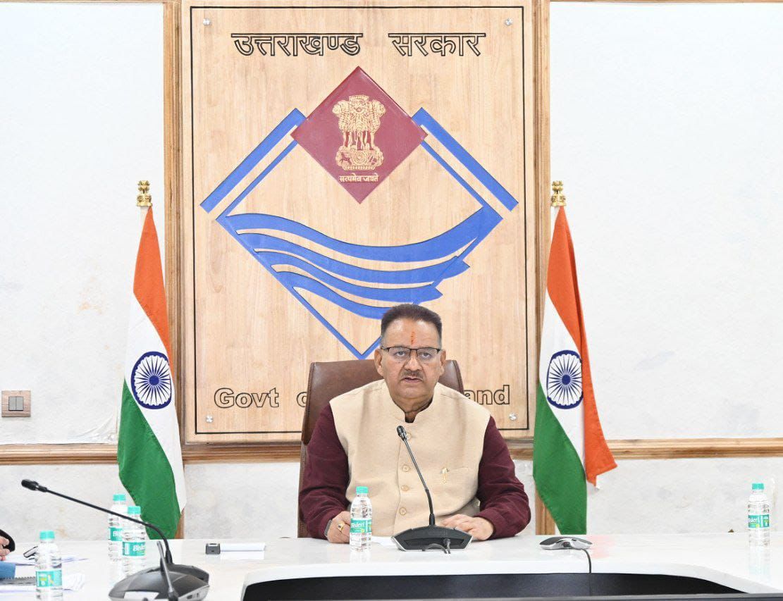 केन्द्रीय अल्पसंख्यक मंत्री स्मृति ईरानी अध्यक्षता की में वर्चुअल माध्यम से आयोजित लोकार्पण एवं शिलान्यास कार्यक्रम में प्रतिभाग करते कृषि एवं कृषक कल्याण मंत्री गणेश जोशी