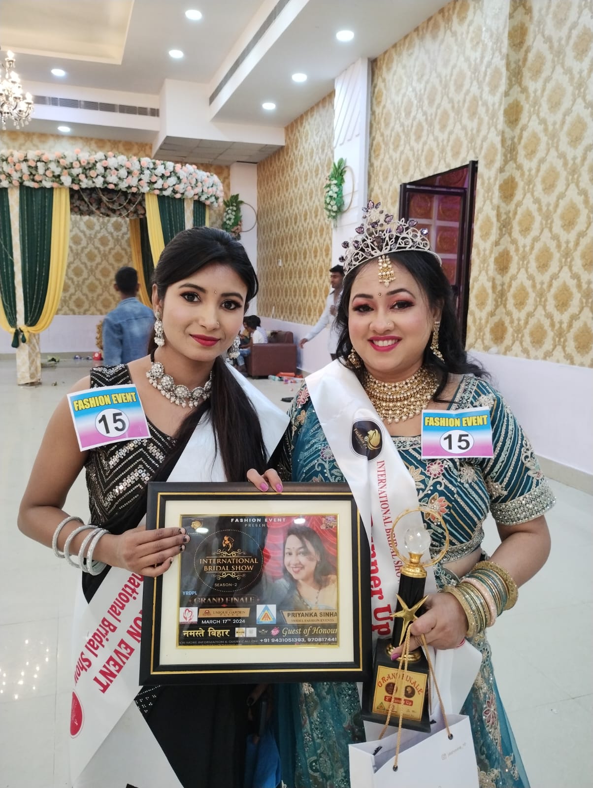 इंटरनेशनल ब्राइडल शो की विनर बनीं रोजी यादव, फर्स्ट रनर अप स्नेहा गुप्ता, सेकंड रनर अप बनीं प्रियंका सिन्हा 