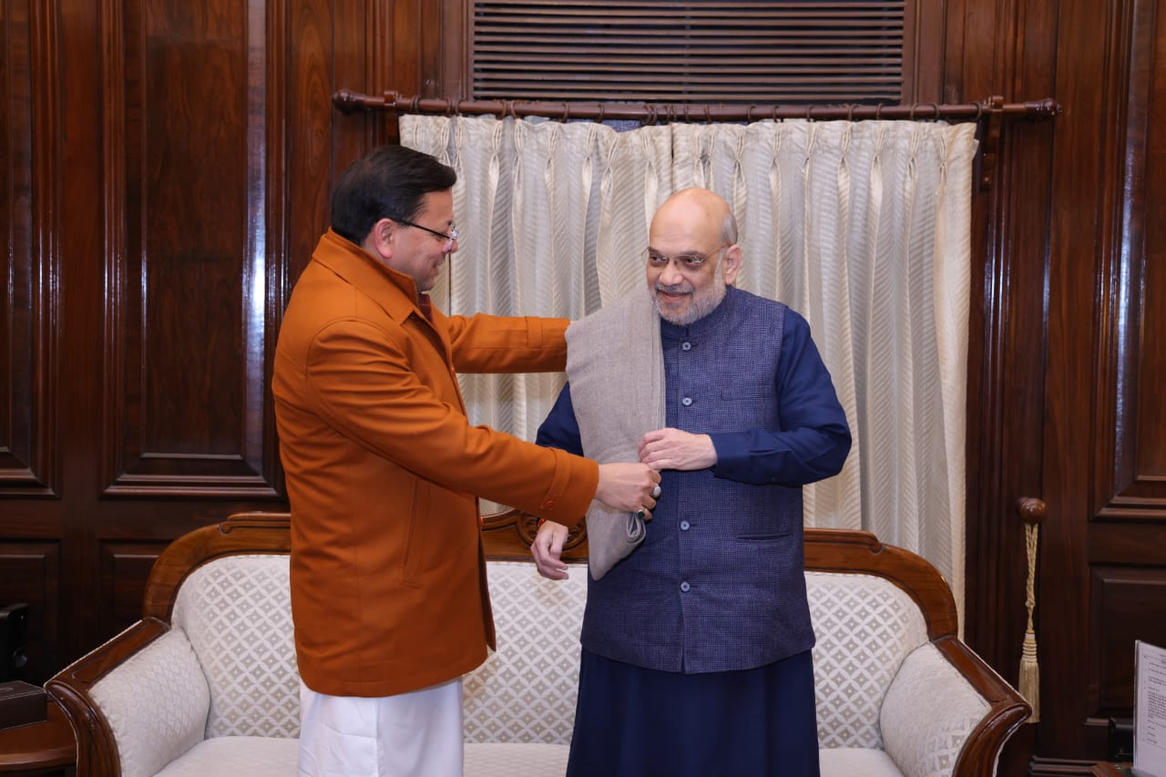 CM धामी ने नई दिल्ली में मंत्री अमित शाह से की मुलाक़ात..