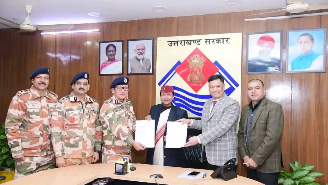 उत्तराखण्ड में पर्यटन को बढ़ावा देने हेतु उत्तराखण्ड पर्यटन विकास बोर्ड और आईटीबीपी के मध्य एमओयू हस्ताक्षरित