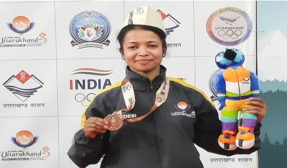 38वें राष्ट्रीय खेल में उत्तराखंड पुलिस में तैनात ज्योति वर्मा ने दिलाया पहला मेडल..