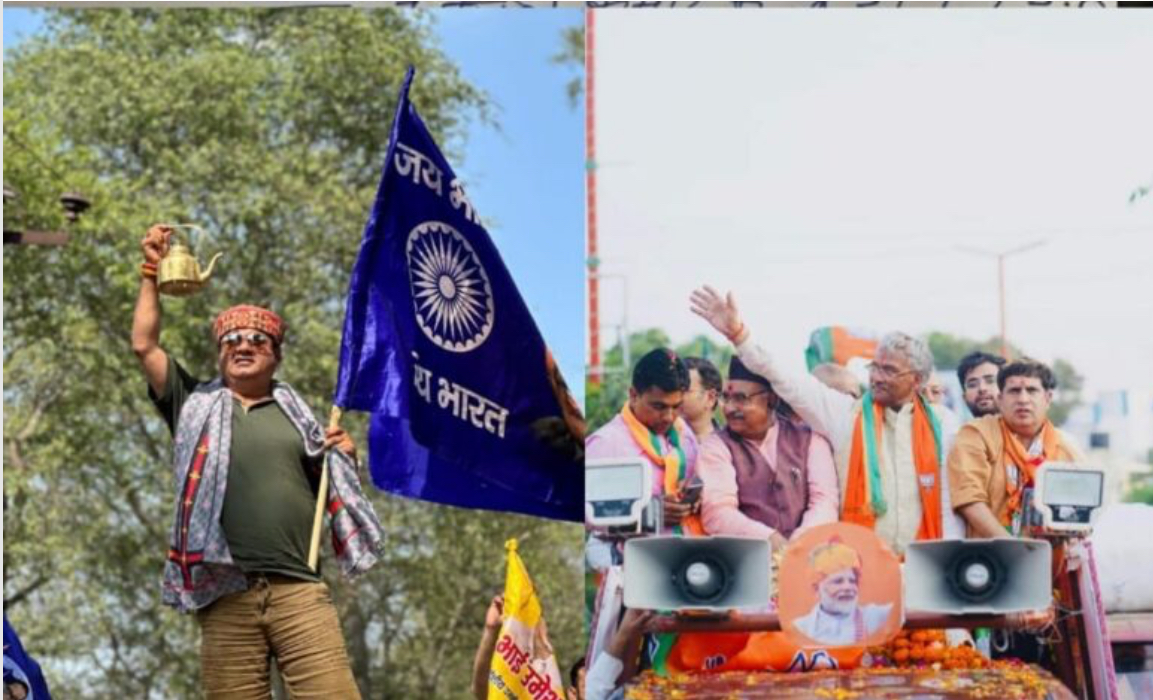 भाजपा प्रत्याशी त्रिवेंद्र की गाड़ी पर प्रचार प्रसार के दौरान हमला