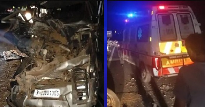 यहां खड़े ट्रक में जा घुसी कार,,इतने लोगों की दर्दनाक मौत..