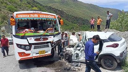 बदरीनाथ हाईवे पर गंभीर हादसा: बस और कार की भीषण टक्कर में दिल्ली के तीन यात्री घायल