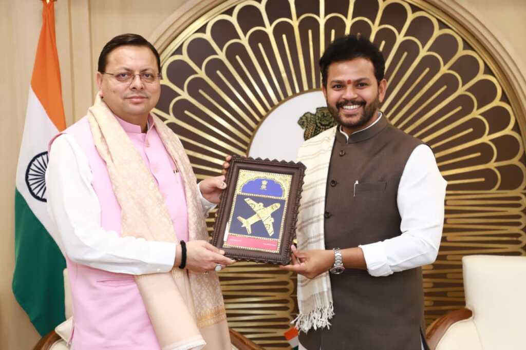 उत्तराखंड में हवाई सेवाओं का विस्तार जल्द, CM धामी ने की केंद्रीय मंत्री से मुलाकात