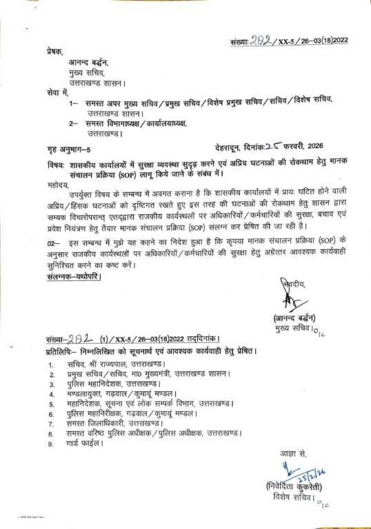 शिक्षकों के आंदोलन की बड़ी जीत:उत्तराखंड में सरकारी दफ्तरों के लिए नई सुरक्षा SOP लागू.