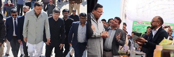 भराडीसैंण इन्वेस्ट समिट में पहुँचे मुख्यमंत्री