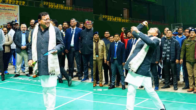 देहरादून: सीएम धामी ने थामा रैकेट, फिट और फोकस्ड रहने का दिया संदेश, बैडमिंटन कोर्ट में दिखा अलग अंदाज