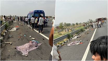 दिल्ली-मुंबई एक्सप्रेसवे पर दर्दनाक हादसा: नूंह में पिकअप वाहन ने 6 सफाई कर्मचारियों को कुचला, 5 घायल