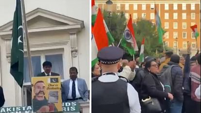 लंदन में पाकिस्तानी उच्चायोग के अधिकारी ने भारतीय प्रदर्शनकारियों की ओर किया गला काटने का इशारा, वीडियो वायरल