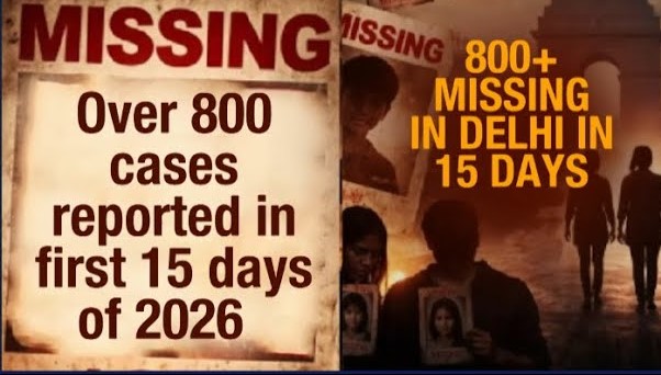 Delhi:-दिल्ली में दो हफ्तों में 800 से ज्यादा लोग लापता, महिलाओं और नाबालिगों की संख्या ने बढ़ाई चिंता नई दिल्ली।