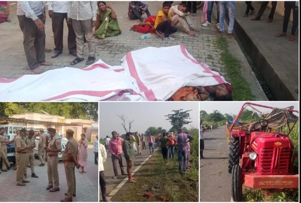 ऊधमसिंह नगर: रविवार को किच्छा-सितारगंज मार्ग पर ट्रैक्टर ट्राली की चपेट में आने से छह लोगों की मौत हो गयी और दर्जनों घायल.
